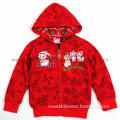 Red Baby Winter 100% Cotton Wholesale China Girl's Kitty Hooded Jacket